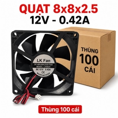 Quạt Tản Nhiệt 12V 8x8x2.5cm 0.42A – Quạt Làm Mát Bo Mạch, Nguồn Xung, Hộp Kỹ Thuật
