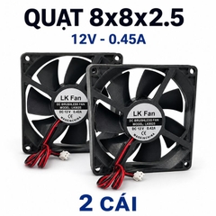 Quạt Tản Nhiệt 12V 8x8x2.5cm 0.42A – Quạt Làm Mát Bo Mạch, Nguồn Xung, Hộp Kỹ Thuật