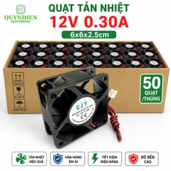Quạt Tản Nhiệt 12V 6x6x2.5cm 0.3A Không Chổi Than