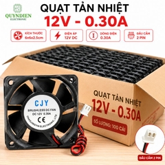 Quạt Tản Nhiệt 12V 6x6x2.5cm 0.3A Không Chổi Than