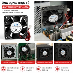 Quạt Tản Nhiệt 12V 6x6x2.5cm 0.3A Không Chổi Than