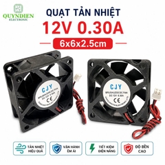 Quạt Tản Nhiệt 12V 6x6x2.5cm 0.3A Không Chổi Than
