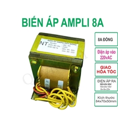Biến áp tanpo Ampli 8A 30V đôi 100% Dây đồng (Cu)