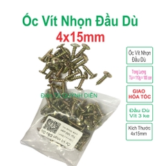 Ốc vít đầu dù răng xoắn 4mm dài 15mm một Túi khoản 100 con khoản 110g