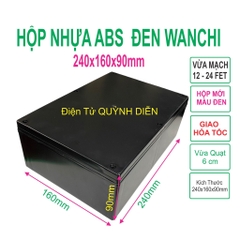 Hộp Nhựa ABS WANCHI 240x160x90mm Màu Đen Nắp Đục