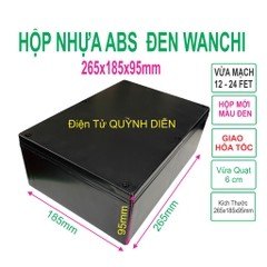 Hộp Nhựa ABS WANCHI 265x185x95mm Màu Đen Nắp Đục