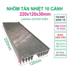 Nhôm Tản Nhiệt 10 Cánh 220x120x30mm Loại Dày