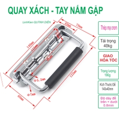Quai Xách, Tay Nắm Gập Thép Không Gỉ, Dài 140mm (Quai Xách Bình Pin Lithium/ Thiết Bị Âm Thanh...)