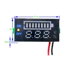 Vôn kế đo điện áp ắc quy ON/OFF 12V6 hiển thị dung lượng pin màn hình led volt kế 0.56 inch