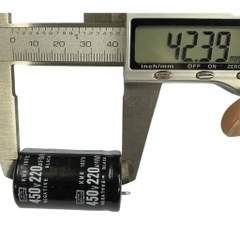 Tụ lọc nguồn 220uF 450V tháo máy chân cứng (25x40mm)