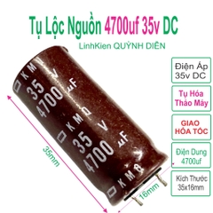 Tụ lộc nguồn 4700uF - 35V tháo máy màu nâu chân mềm 16x35mm