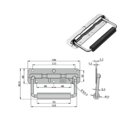 Quai Xách, Tay Nắm Gập Thép Không Gỉ, Dài 140mm (Quai Xách Bình Pin Lithium/ Thiết Bị Âm Thanh...)