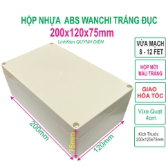 Hộp Nhựa ABS WANCHI 200x120x75mm Màu Trắng Đục