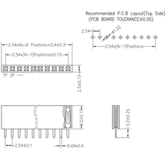 Hàng Rào Cái, Đơn, Lỗ Vuông, Chân DẸP Thẳng 40 pin (Header 2.54 40pin)