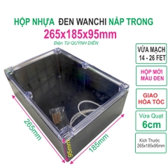 Hộp Nhựa ABS WANCHI 265x185x95mm Màu Đen Nắp Trong