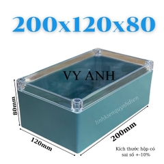 Hộp Nhựa Vy Anh 200x120x80mm Màu Xanh Nắp Trong