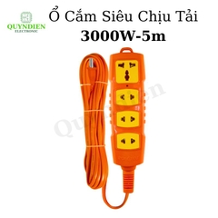 Ổ Cắm Siêu Chịu Tải 4S-3000W-5m Chắc Chắn An Toàn Dây Dài Cho Mọi Thiết Bị Điện