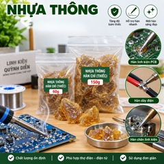 Nhựa Thông Hàn Chì (Thiếc) Túi 60g - 150g, Trợ Hàn Điện Tử, Dễ Ăn Thiếc - VAT - (VT0490) Nhựa Thông (Gói = 60g)