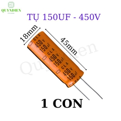 Tụ Lọc Nguồn 150uf 450V DC mới màu cam 18x45mm