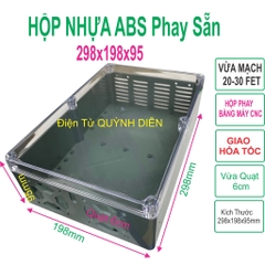 Hộp nhựa khoan sẵn VY ANH 300x200x95mm Xanh Nắp Trong