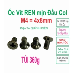 Ốc vít đầu COL M4 REN mịn 4mm dài 8mm số lượng 100g 1 Túi khoản 125 con