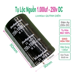 Tụ lọc nguồn 1000uF-250V màu Đen cao 40mm và 50mm