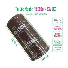Tụ lọc nguồn 15000uf-63v Nâu dùng trong thiết bị âm thanh, máy hàn và các mạch điện công suất lớn