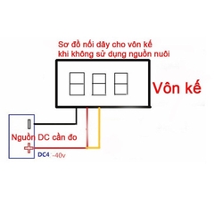 Vôn kế Đồng Hồ Led Đo Áp - Volt DC 3 Dây 0.28 inch 0~100V Có Điều Chỉnh Sai Số