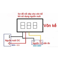 Vôn kế Đồng Hồ Led Đo Áp - Volt DC 3 Dây 0.28 inch 0~100V Có Điều Chỉnh Sai Số