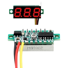 Vôn kế Đồng Hồ Led Đo Áp - Volt DC 3 Dây 0.28 inch 0~100V Có Điều Chỉnh Sai Số