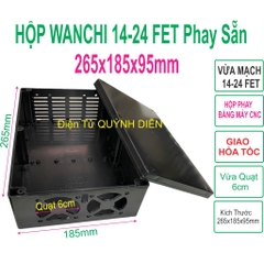 Hộp nhựa Phay sẵn WANCHI 265x185x95mm Đen Nắp Đục