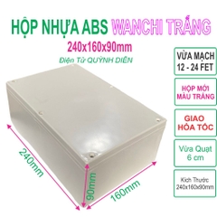 Hộp Nhựa ABS WANCHI 240x160x90mm Màu Trắng Nắp Đục