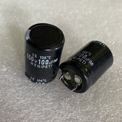 Tụ lọc nguồn 100uF 450V DC hàng tháo máy chân cứng