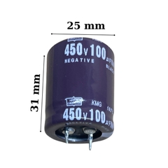 Tụ lọc nguồn 100uF 450V DC hàng tháo máy chân cứng