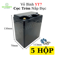 Vỏ Bình Đề Xe Máy YT7 Cọc Tròn Nắp Đục