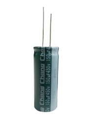 Tụ lộc nguồn 150uF 450V mới 100% màu xanh chân mềm (18x45mm)