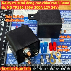 Relay rơ le tải dòng cao chân cos 6.3mm ốc M6 YP180 YP-100-12 YP-100-24 YP-200-12 YP-200-24 100A 200A 12Vdc 24Vdc kde0690