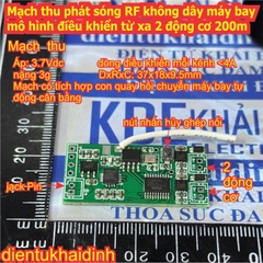 Bộ mạch thu phát sóng RF không dây máy bay mô hình điều khiển từ xa 2 động cơ 200m kde0715