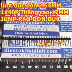 lượt đực jump rào đơn 2.54MM 1x40P Thẳng cao 15mm / 19mm / 25MM kde0493