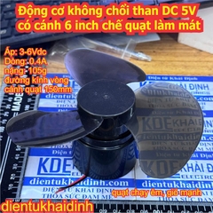 Động cơ không chổi than DC 5V có cánh 6 inch chế quạt làm mát kde0855