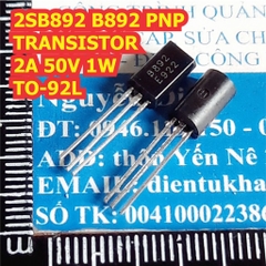 2SB892 B892 PNP TRANSISTOR 2A 50V 1W TO-92L kde0008
