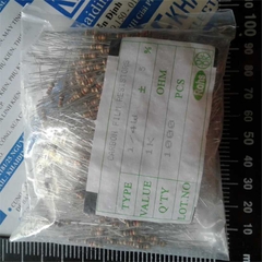 Gói 1000 con điện trở 1/4w 0.25w 4 vạch, 5% 0.5 4.7 100 180 200 470 Ohm 1k 10K kde0276
