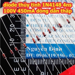 diode đi ốt thủy tinh 1N4148 4ns 100V 450mA dòng dẫn thấp kde0038