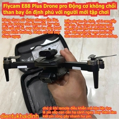 Flycam E88, E88 plus Drone pro Động cơ không chổi than bay ổn định phù với người mới tập chơi pin 3.7V 18000mAh kde0865
