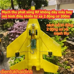 Bộ mạch thu phát sóng RF không dây máy bay mô hình điều khiển từ xa 2 động cơ 200m kde0715