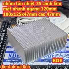 nhôm tản nhiệt 25 cánh làm mát nhanh 120mm 100x125x47mm cao 47mm kde0526