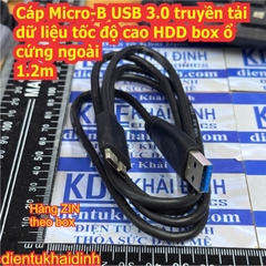 Cáp Micro-B USB 3.0 truyền tải dự liệu tốc độ cao HDD box ổ cứng ngoài 1.2m kde0499