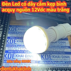 Đèn Led có dây cắm kẹp bình acquy nguồn 12Vdc màu trắng 3W 5W kde0712