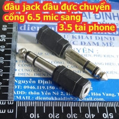 Đầu cắm Jack âm thanh mic micro vỏ nhựa chuyển từ 6.5 sang 3.5 kde0217