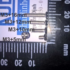 Bulong bu lông vít pake inox 201 GB819 KM3 đầu tròn phẳng vặn vít M3 dài 5mm ~ 30mm kde0428